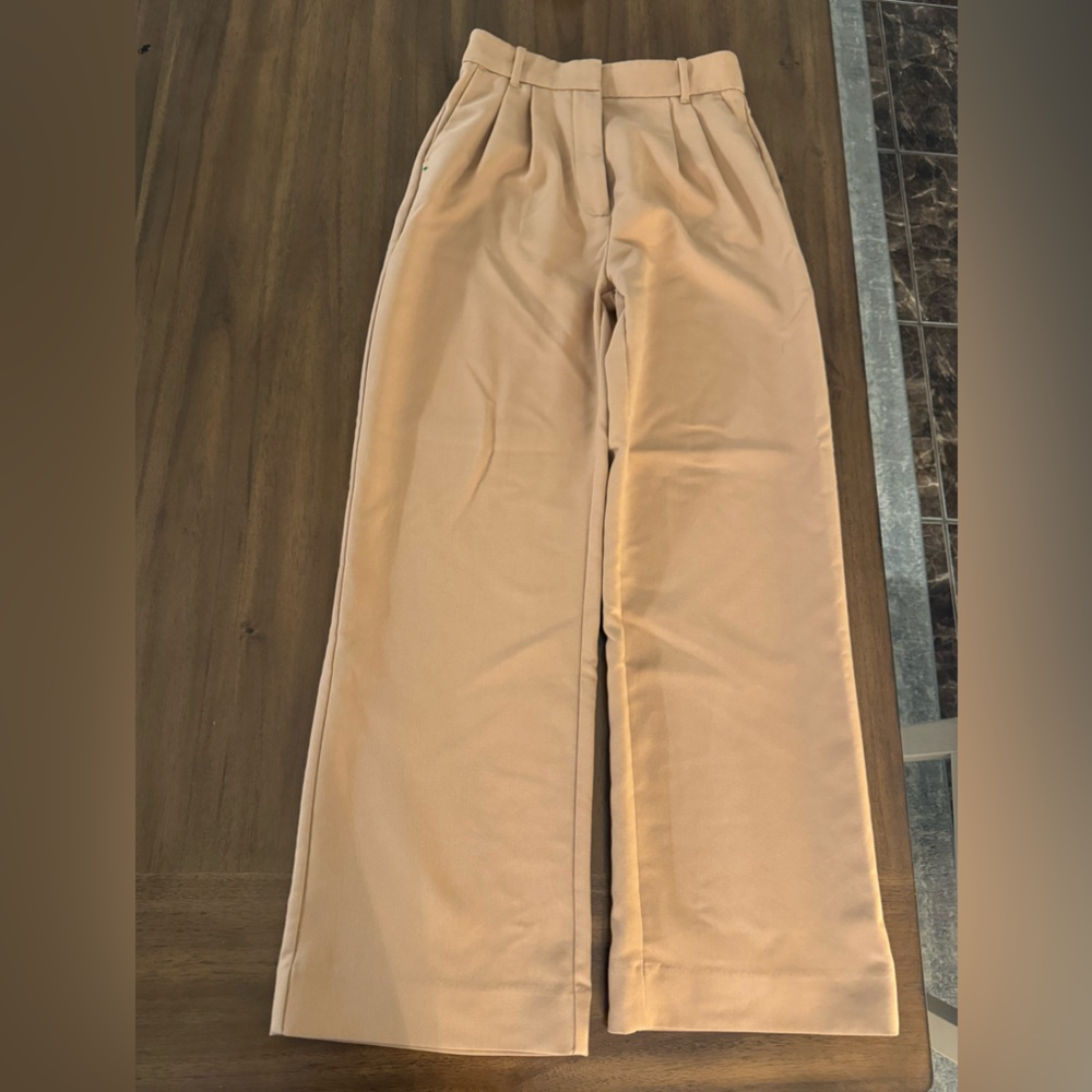 Abercrombie & Fitch Wide Leg Tan Trousers